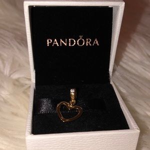 Pandora gold heart dangle charm